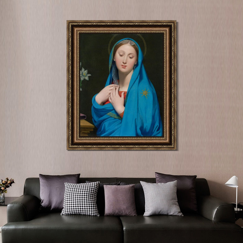 INVIN ART Framed Canvas Art Giclee Print Virgin of The Adoption by Jean Auguste Dominique Ingres Wall Art