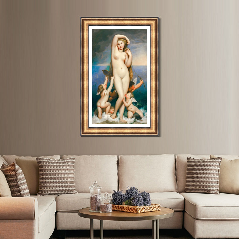 INVIN ART Framed Canvas Art Giclee Print Venus Anadyomene by Jean Auguste Dominique Ingres Wall Art