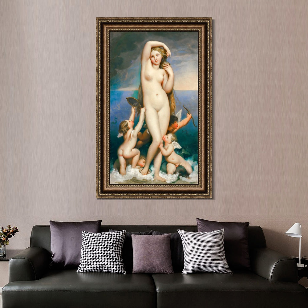 INVIN ART Framed Canvas Art Giclee Print Venus Anadyomene by Jean Auguste Dominique Ingres Wall Art