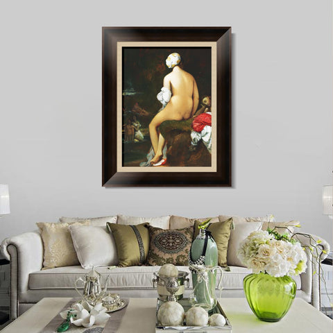 INVIN ART Framed Canvas Art Giclee Print La Grande Baigneuse by Jean Auguste Dominique Ingres Wall Art Living Room Home Office Decorations