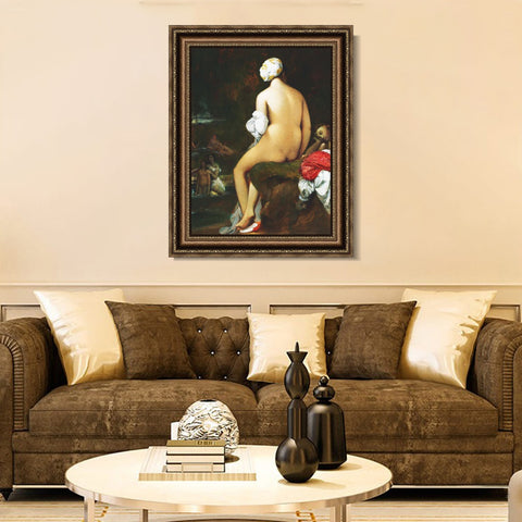 INVIN ART Framed Canvas Art Giclee Print La Grande Baigneuse by Jean Auguste Dominique Ingres Wall Art Living Room Home Office Decorations