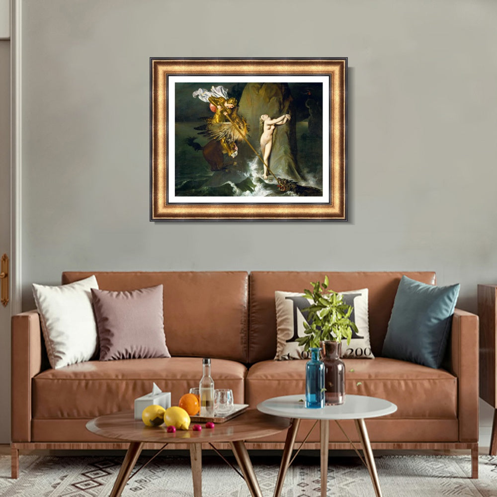 INVIN ART Framed Canvas Art Giclee Print Roger Fress Angelica by Jean Auguste Dominique Ingres Wall Art