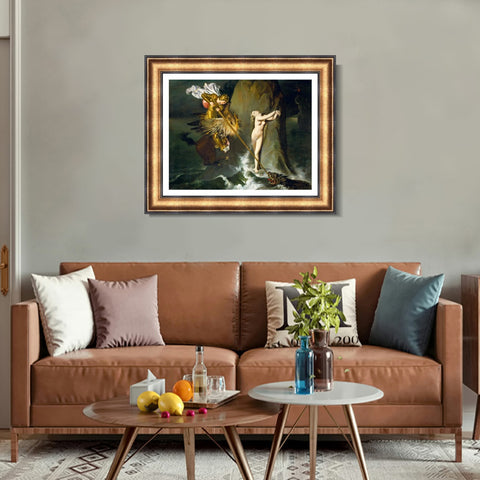 INVIN ART Framed Canvas Art Giclee Print Roger Fress Angelica by Jean Auguste Dominique Ingres Wall Art Living Room Home Office Decorations