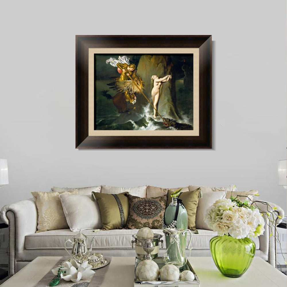 INVIN ART Framed Canvas Art Giclee Print Roger Fress Angelica by Jean Auguste Dominique Ingres Wall Art