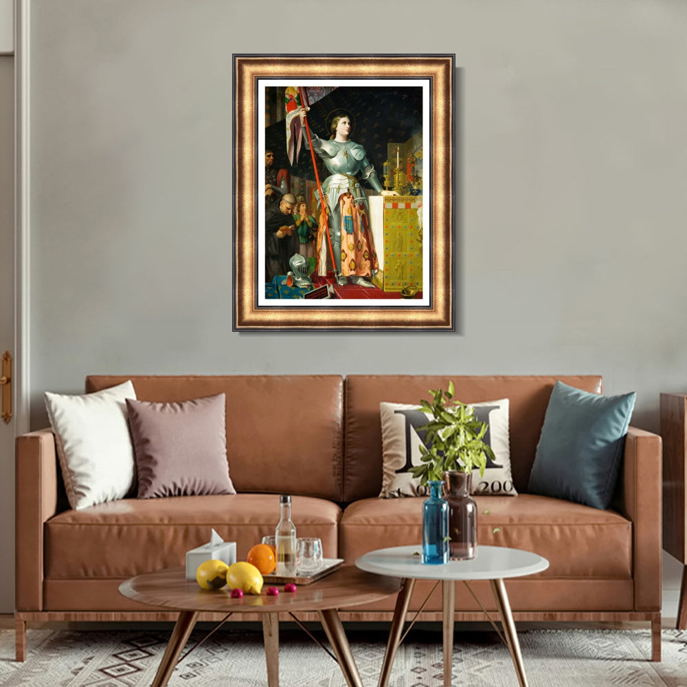 INVIN ART Framed Canvas Art Giclee Print Joan of Arc at The Coronation of Charles VII by Jean Auguste Dominique Ingres Wall Art