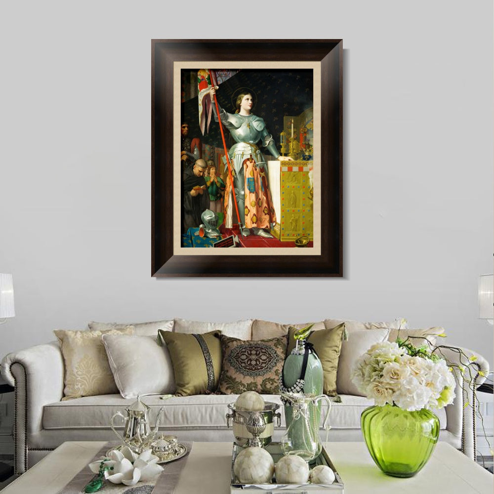 INVIN ART Framed Canvas Art Giclee Print Joan of Arc at The Coronation of Charles VII by Jean Auguste Dominique Ingres Wall Art