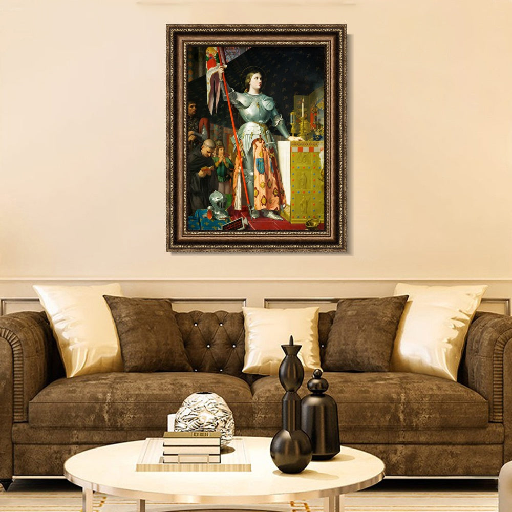 INVIN ART Framed Canvas Art Giclee Print Joan of Arc at The Coronation of Charles VII by Jean Auguste Dominique Ingres Wall Art
