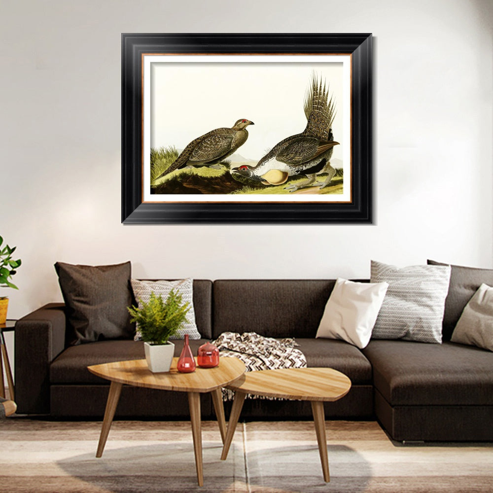 INVIN ART Framed Canvas Art Giclee Print Snow Goose by John James Audubon  Home Office Wall Art Decorations