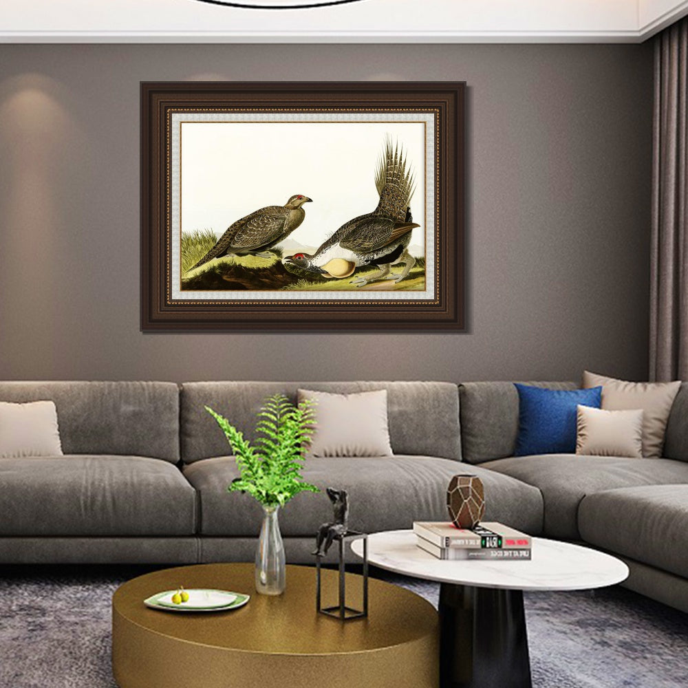 INVIN ART Framed Canvas Art Giclee Print Snow Goose by John James Audubon  Home Office Wall Art Decorations
