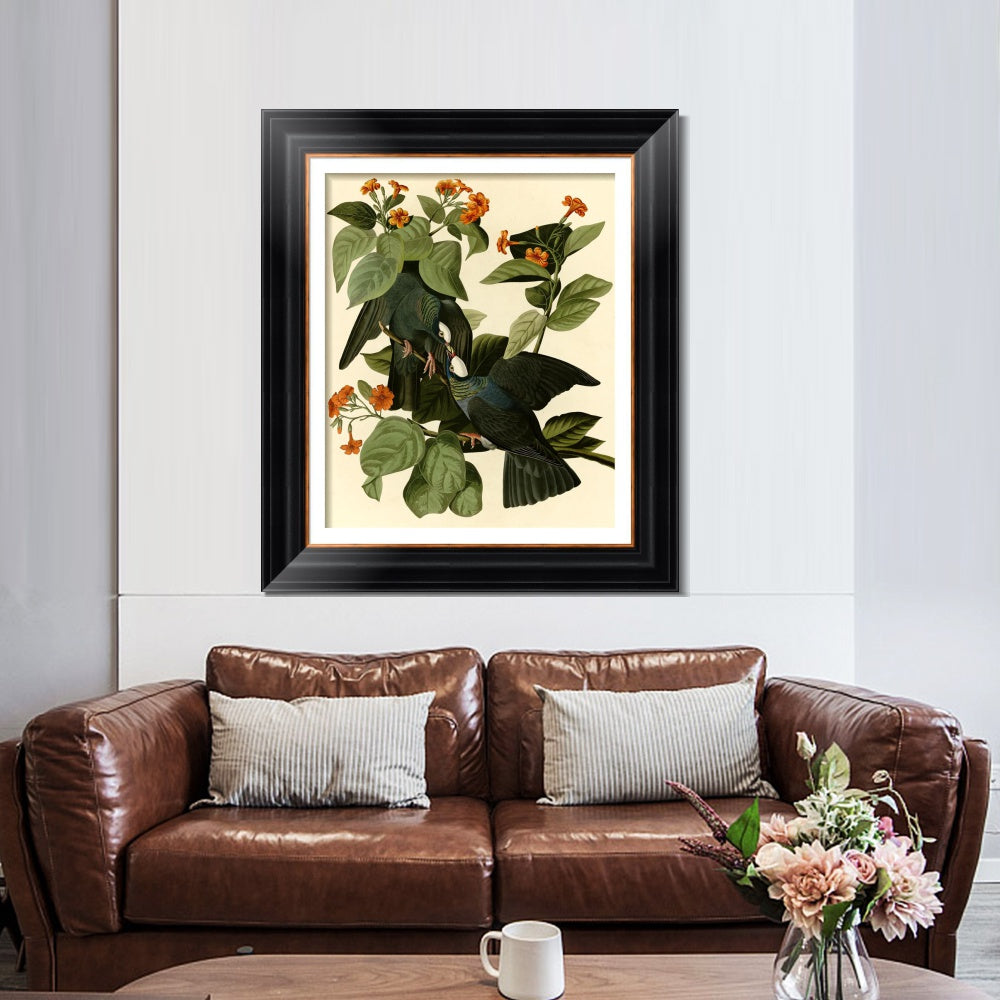 INVIN ART Framed Canvas Art Giclee Print Series#081 by John James Audubon  Home Office Wall Art Decorations