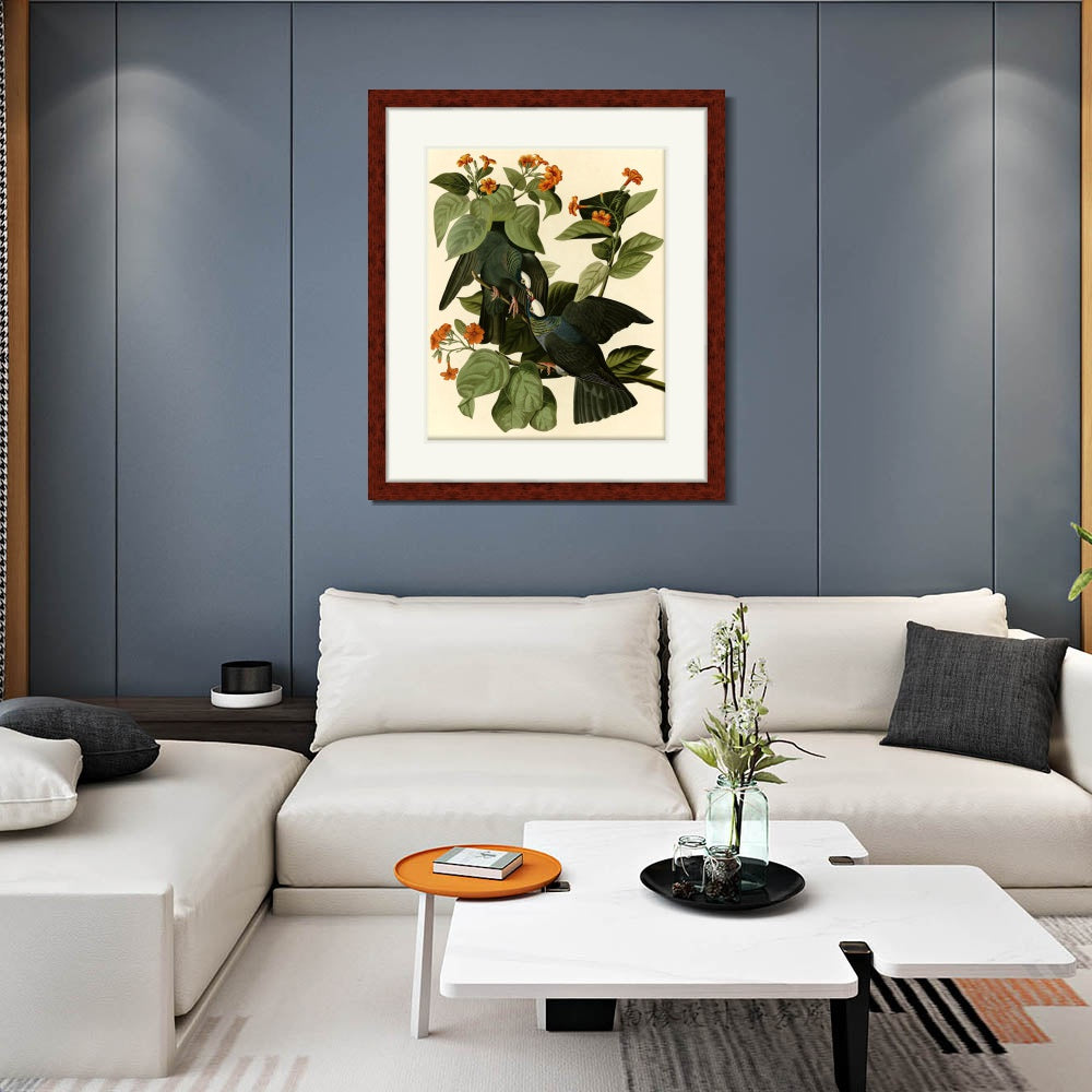 INVIN ART Framed Canvas Art Giclee Print Series#081 by John James Audubon  Home Office Wall Art Decorations