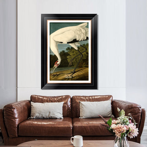 INVIN ART Framed Canvas Art Giclee Print Great White Heron#83 by John James Audubon Living Room Home Office Wall Art Decorations