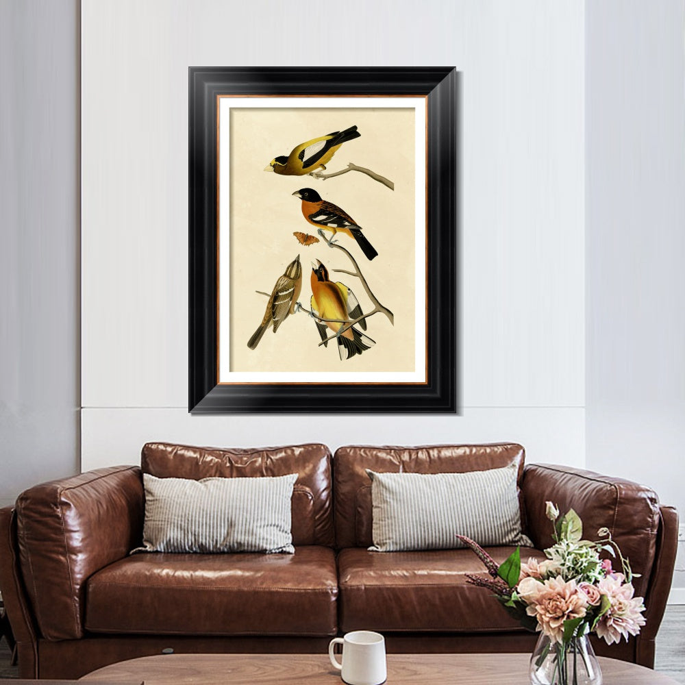 INVIN ART Framed Canvas Art Giclee Print Series#115 by John James Audubon  Home Office Wall Art Decorations