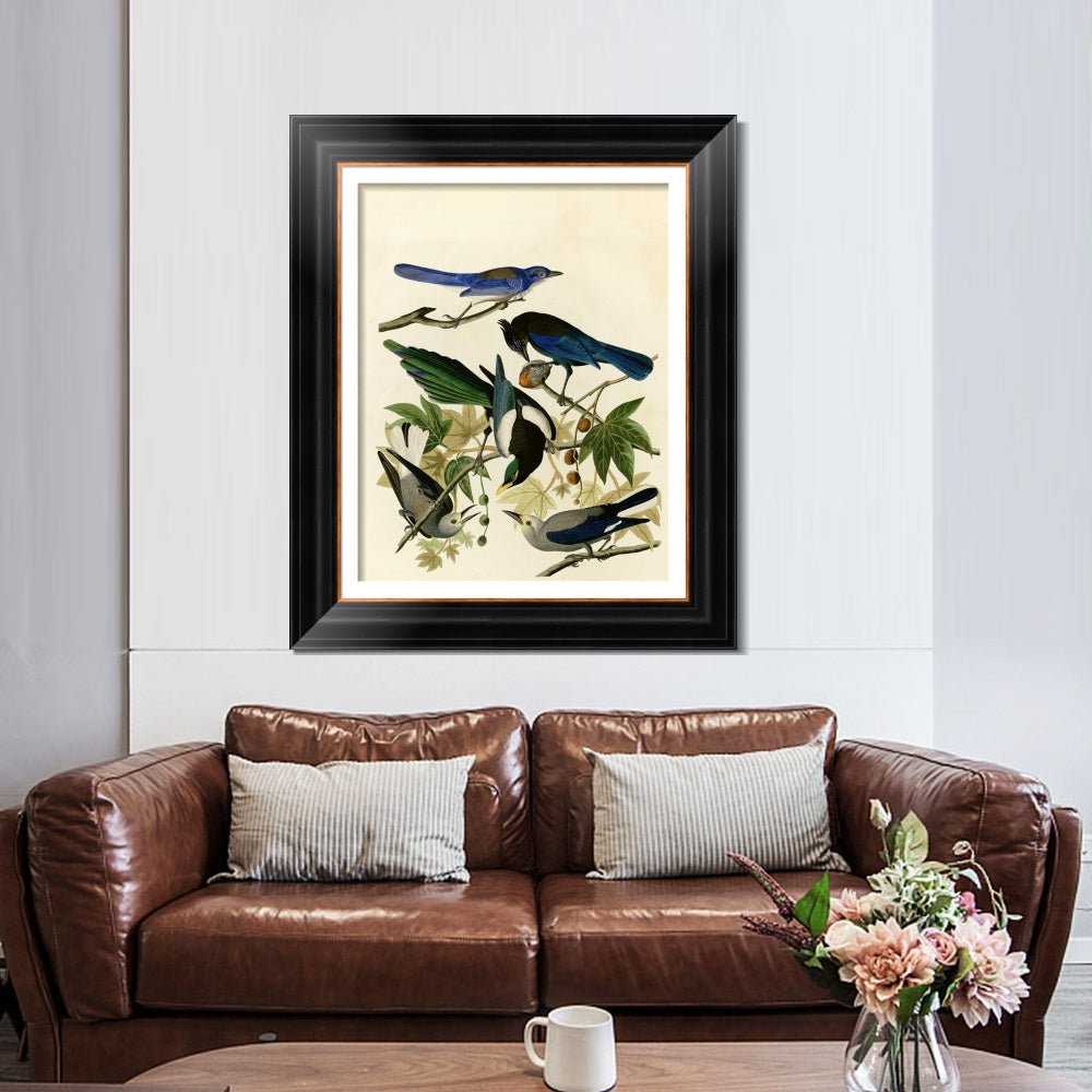 INVIN ART Framed Canvas Art Giclee Print Series#124 by John James Audubon  Home Office Wall Art Decorations