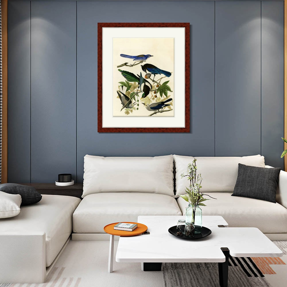 INVIN ART Framed Canvas Art Giclee Print Series#124 by John James Audubon  Home Office Wall Art Decorations
