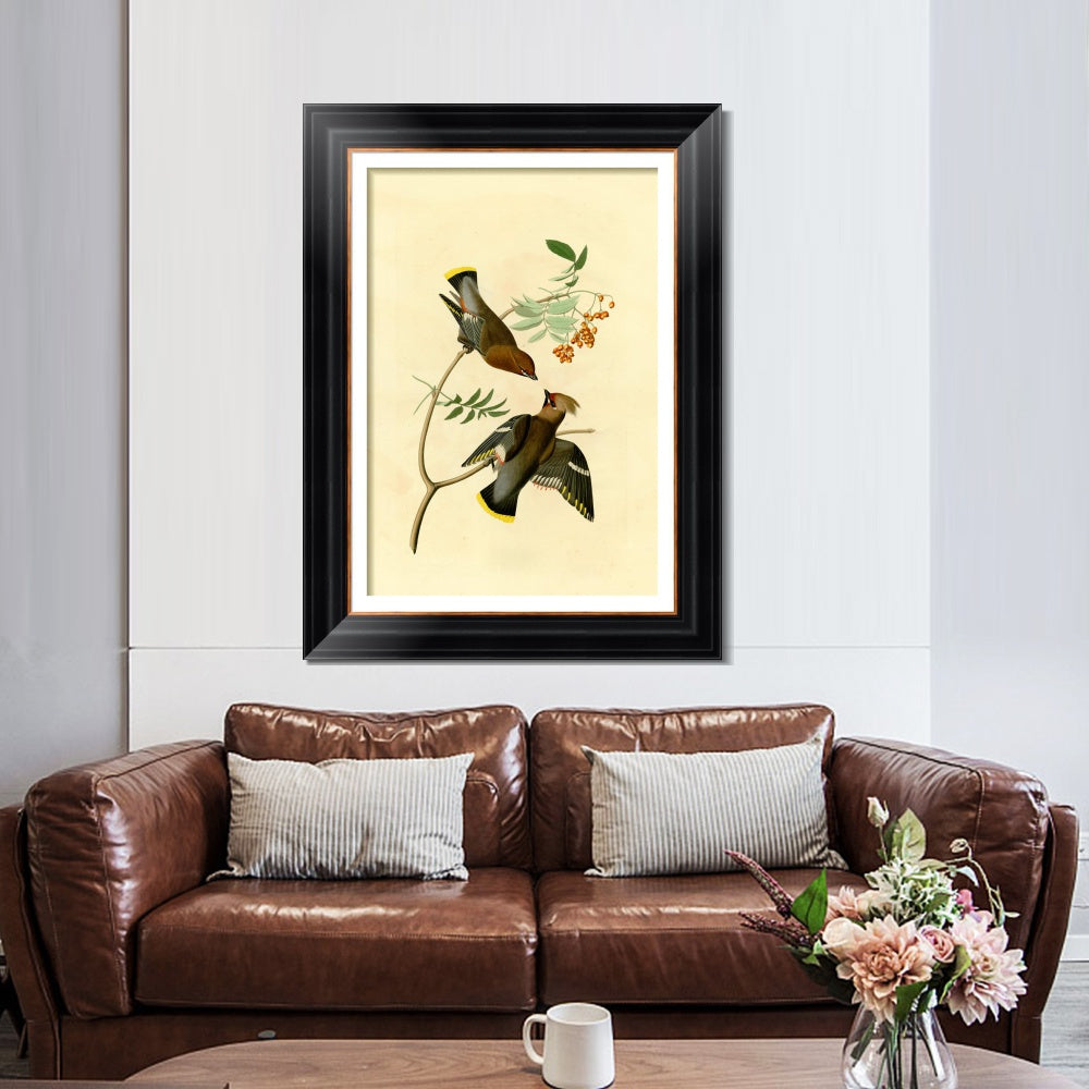 INVIN ART Framed Canvas Art Giclee Print Series#125 by John James Audubon  Home Office Wall Art Decorations