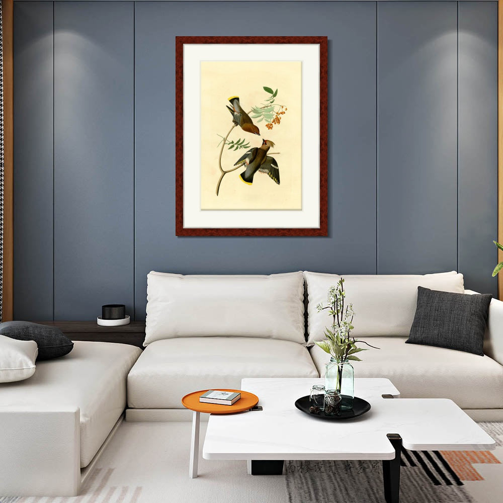 INVIN ART Framed Canvas Art Giclee Print Series#125 by John James Audubon  Home Office Wall Art Decorations