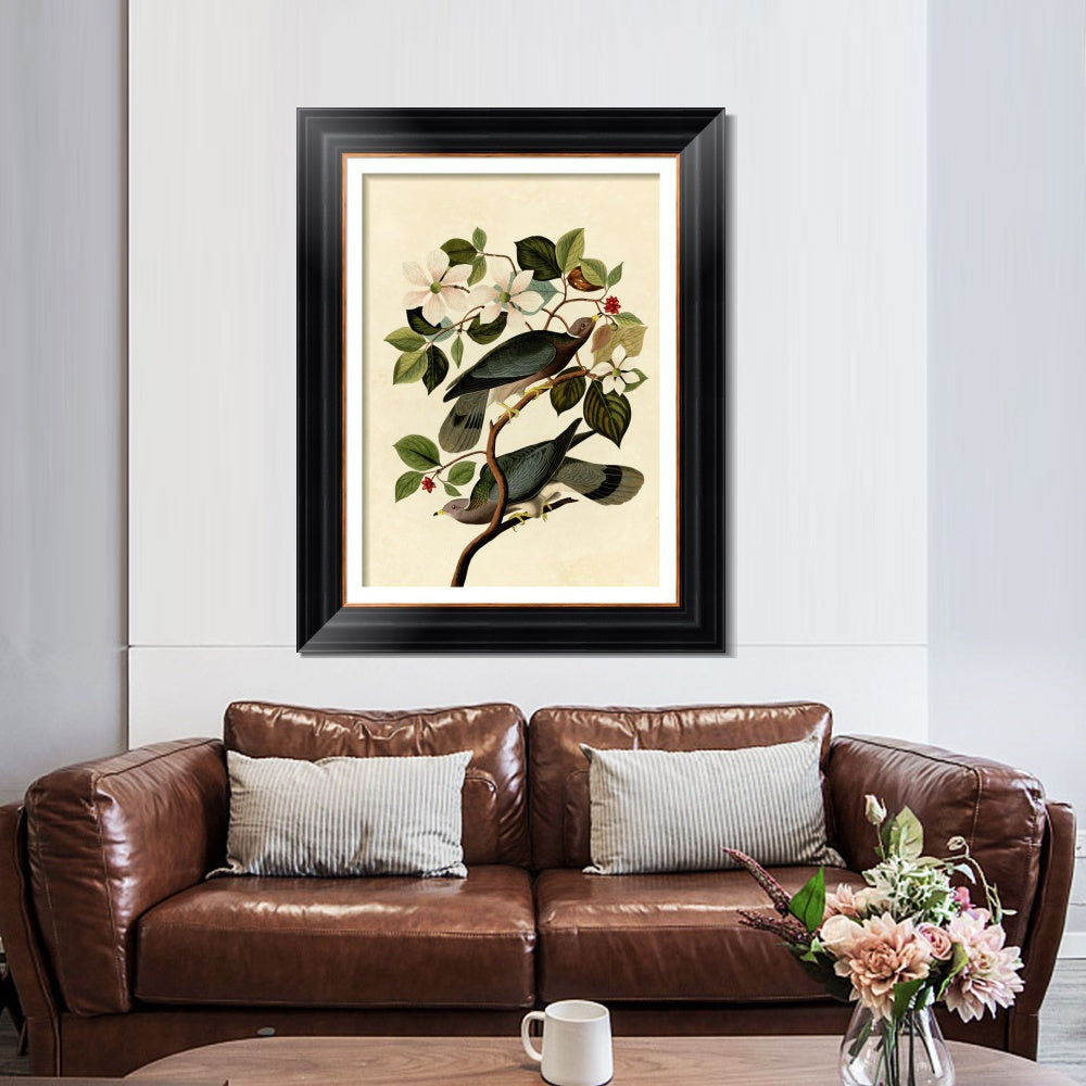 INVIN ART Framed Canvas Art Giclee Print Series#130 by John James Audubon  Home Office Wall Art Decorations