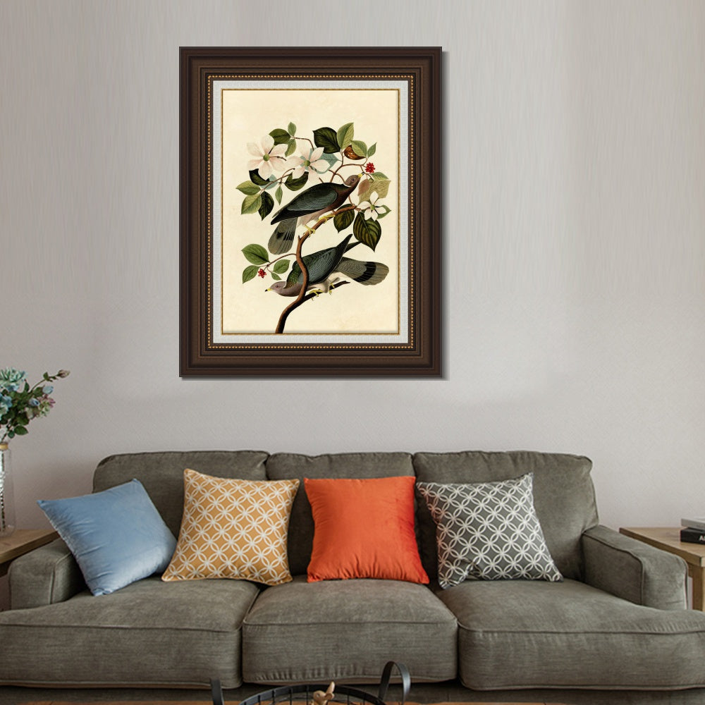 INVIN ART Framed Canvas Art Giclee Print Series#130 by John James Audubon  Home Office Wall Art Decorations