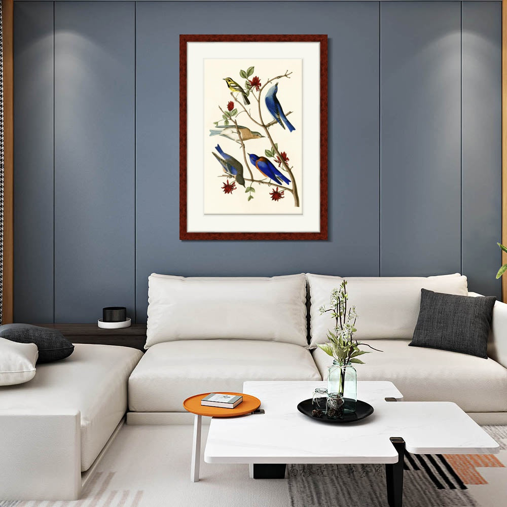 INVIN ART Framed Canvas Art Giclee Print Series#140 by John James Audubon  Home Office Wall Art Decorations