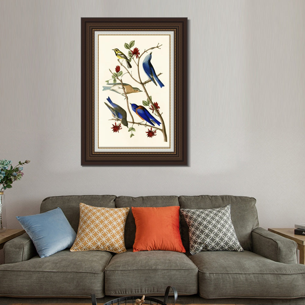 INVIN ART Framed Canvas Art Giclee Print Series#140 by John James Audubon  Home Office Wall Art Decorations