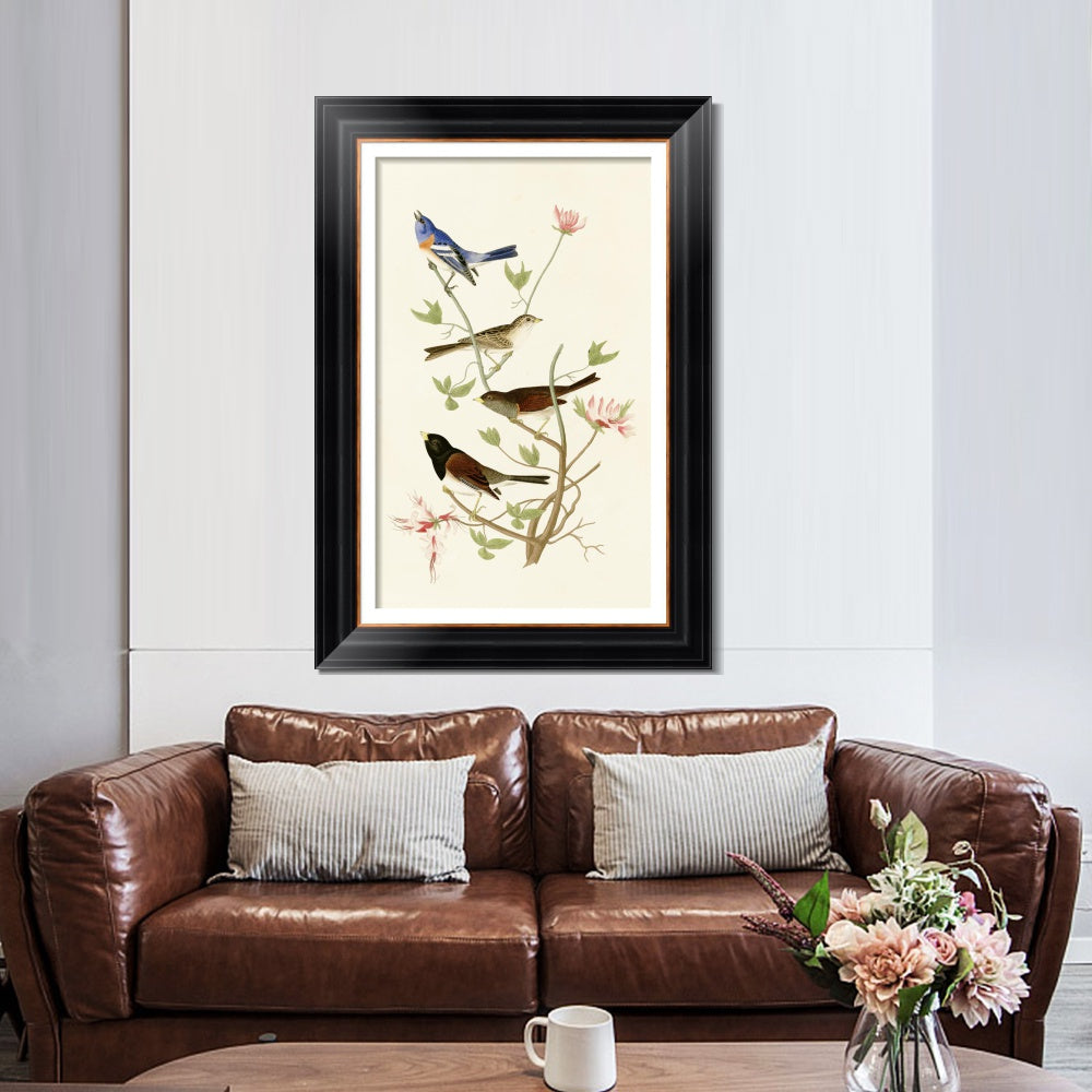 INVIN ART Framed Canvas Art Giclee Print Series#143 by John James Audubon  Home Office Wall Art Decorations