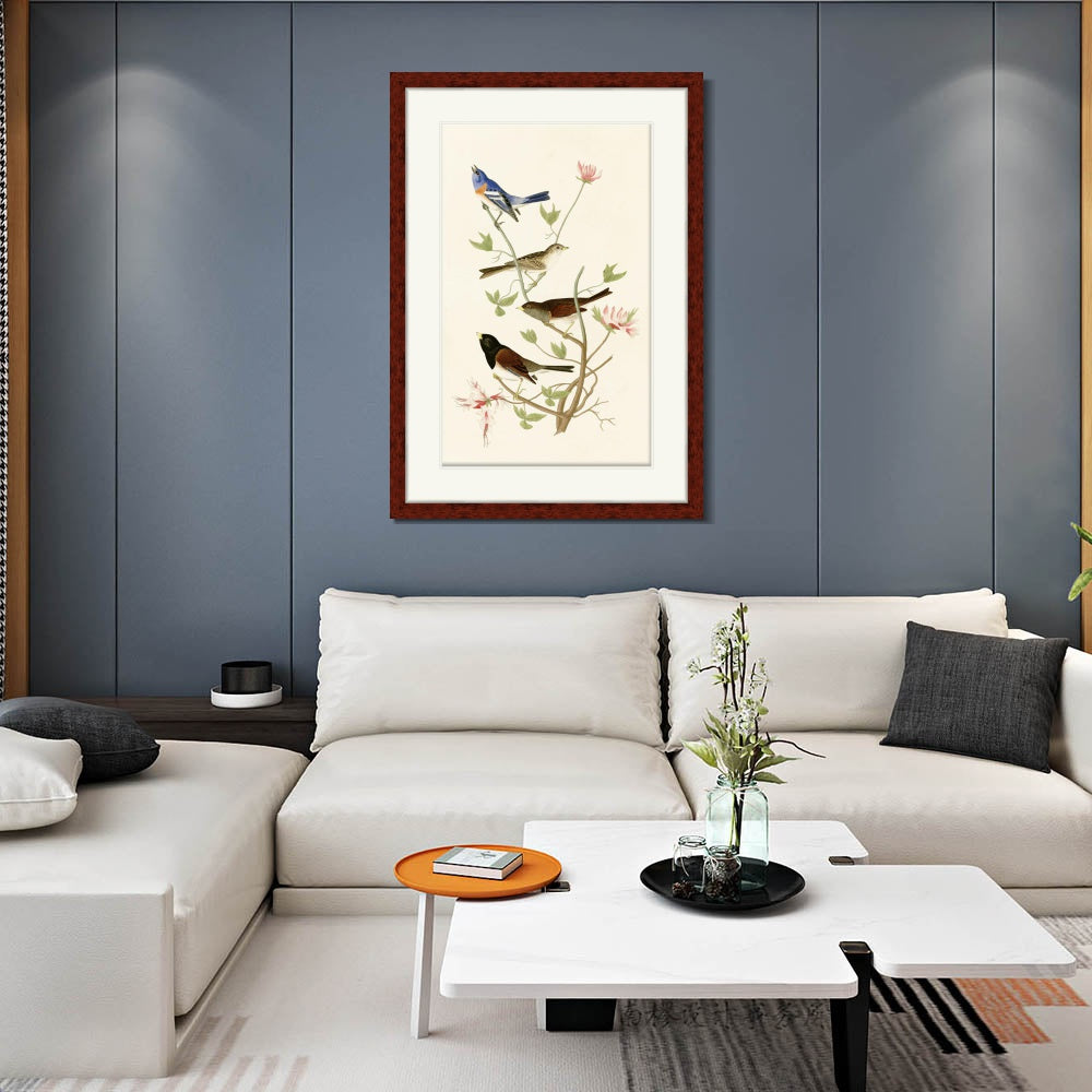INVIN ART Framed Canvas Art Giclee Print Series#143 by John James Audubon  Home Office Wall Art Decorations