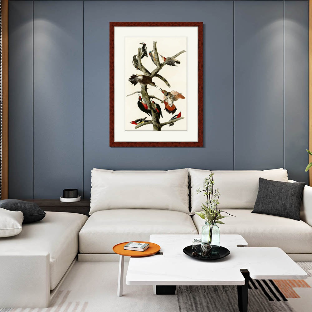 INVIN ART Framed Canvas Art Giclee Print Series#145 by John James Audubon  Home Office Wall Art Decorations