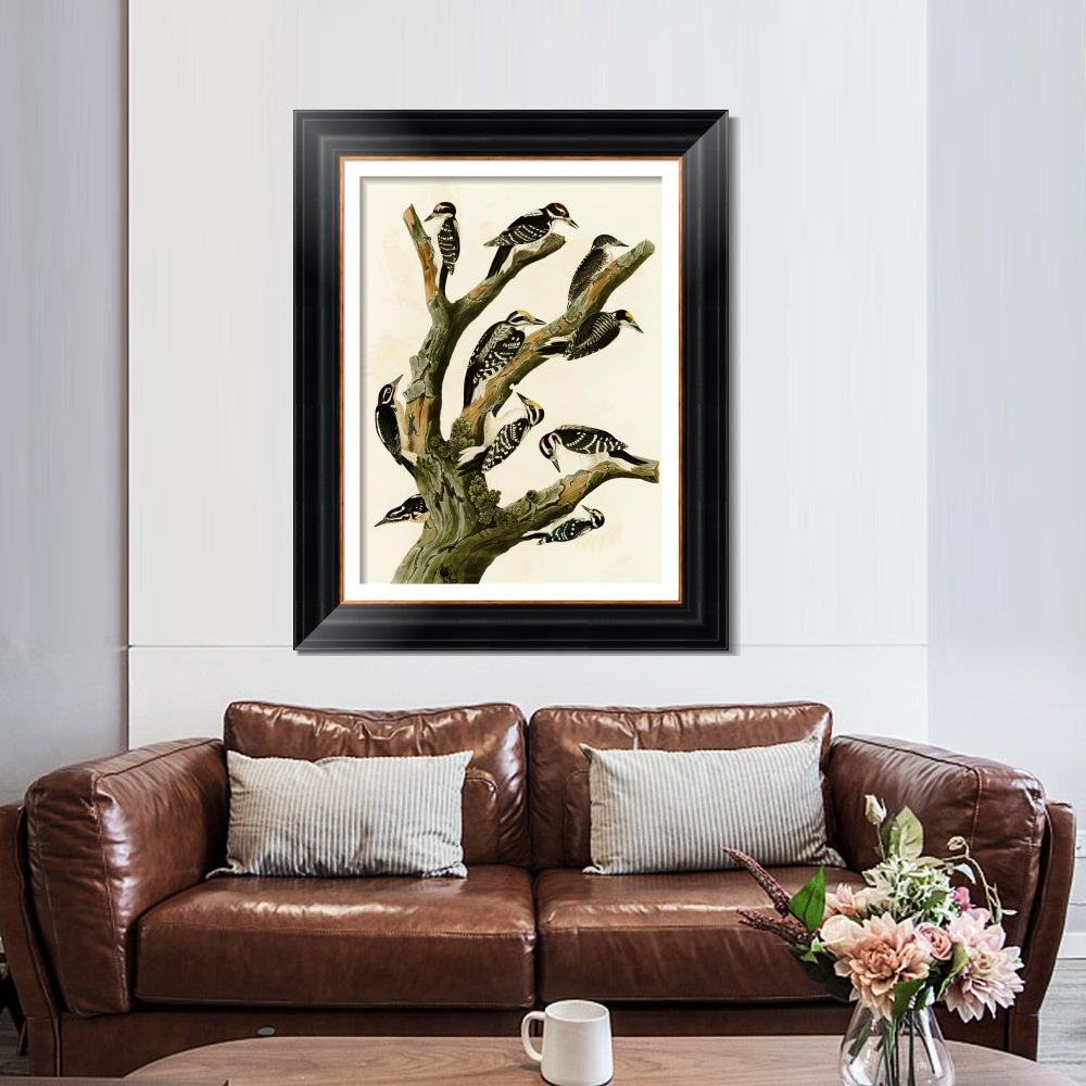 INVIN ART Framed Canvas Art Giclee Print Series#146 by John James Audubon  Home Office Wall Art Decorations