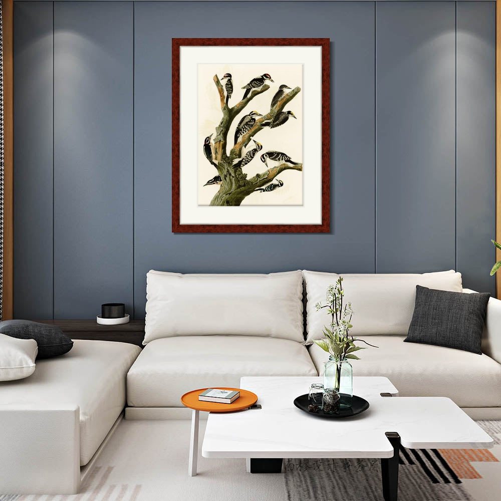 INVIN ART Framed Canvas Art Giclee Print Series#146 by John James Audubon  Home Office Wall Art Decorations