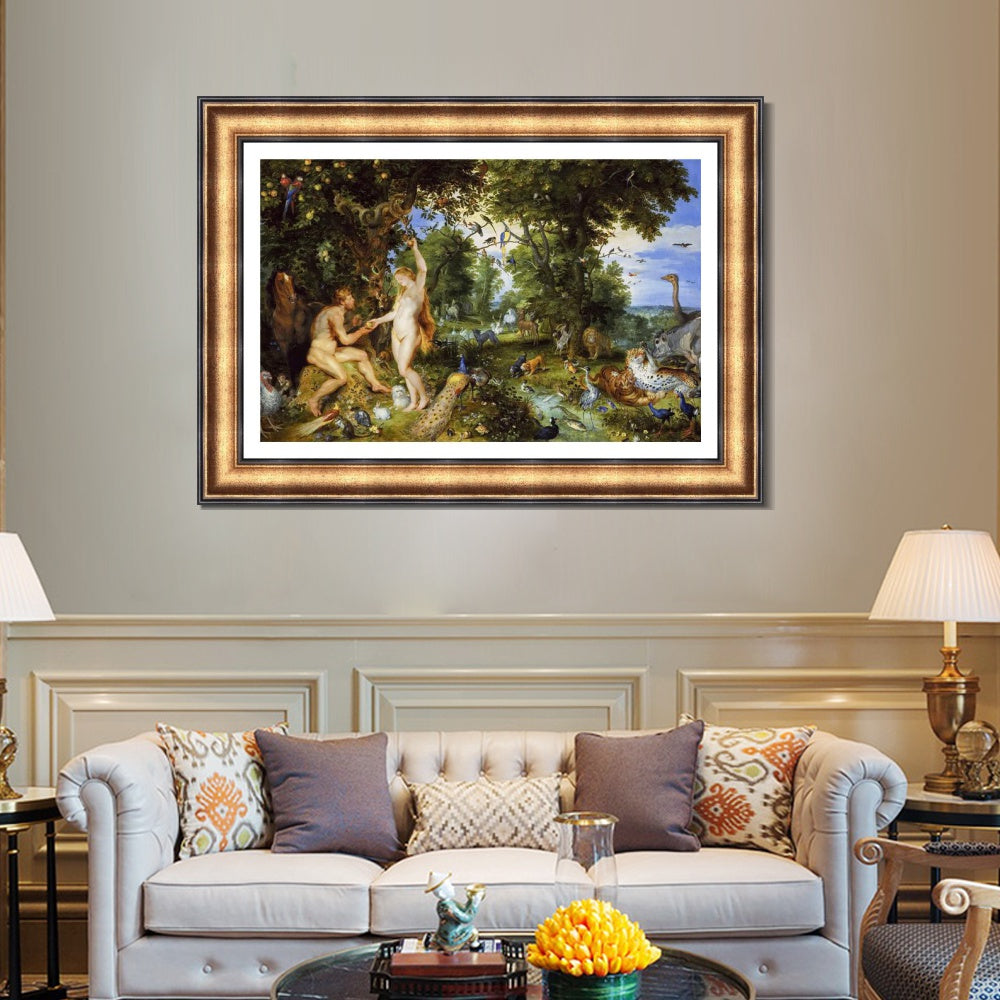 INVIN ART Framed Canvas Art Giclee Print La caida de Faeton by Jan Van Eyck Wall Art