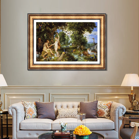 INVIN ART Framed Canvas Art Giclee Print La caida de Faeton by Jan Van Eyck Wall Art Living Room Home Office Decorations