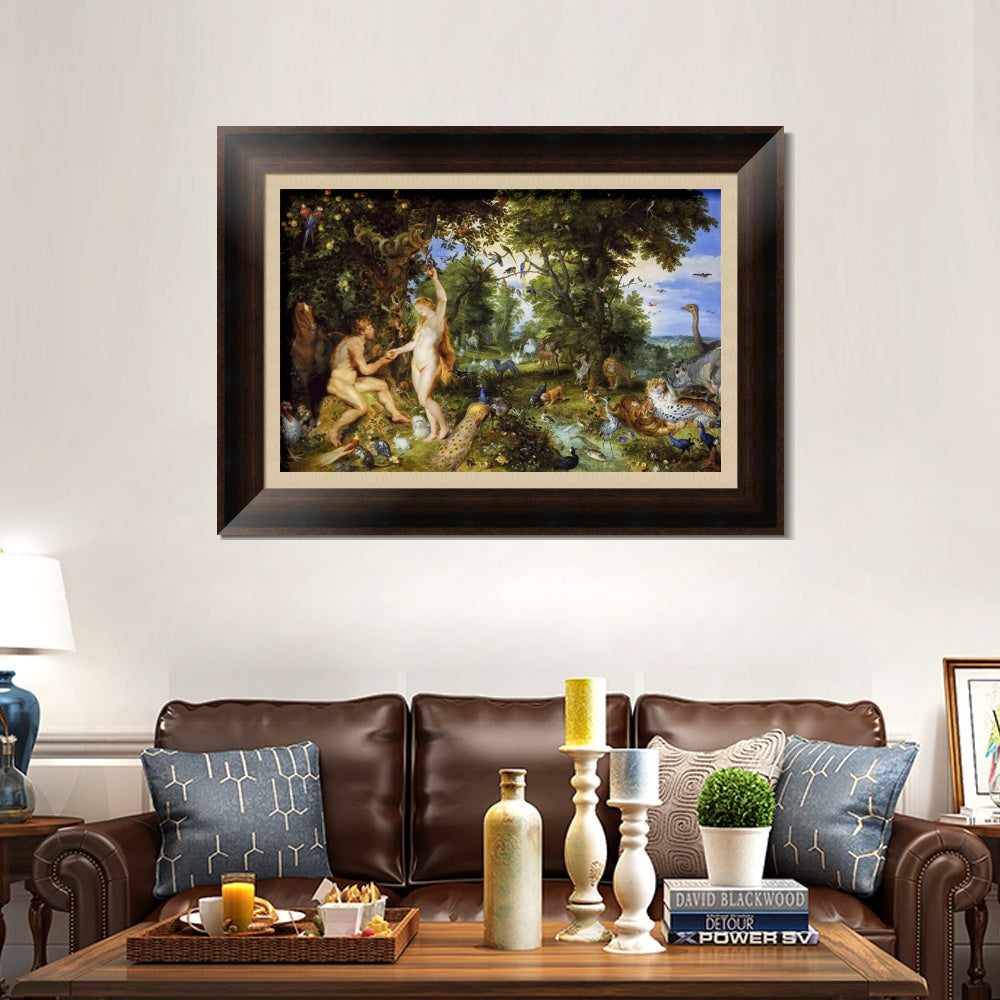 INVIN ART Framed Canvas Art Giclee Print La caida de Faeton by Jan Van Eyck Wall Art