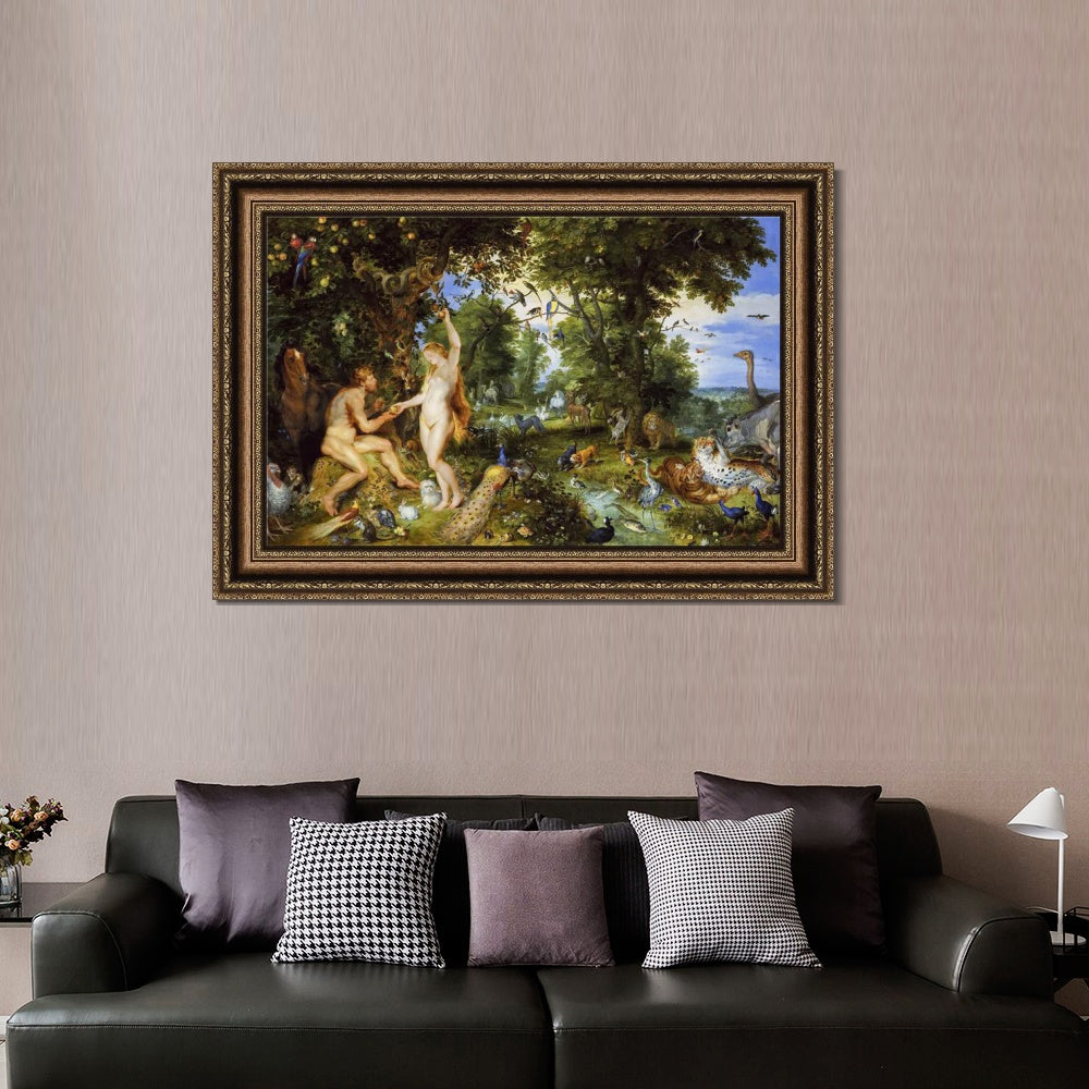 INVIN ART Framed Canvas Art Giclee Print La caida de Faeton by Jan Van Eyck Wall Art