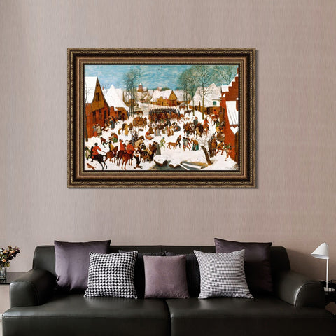 INVIN ART Framed Canvas Art Giclee Print The Adoration of the Lamb by Jan Van Eyck Wall Art Living Room Home Office Decorations