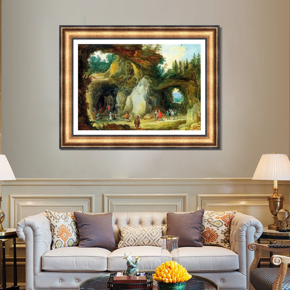 INVIN ART Framed Canvas Art Giclee Print The Virgin and Child with Canon Joris Van der Paele by Jan Van Eyck Wall Art