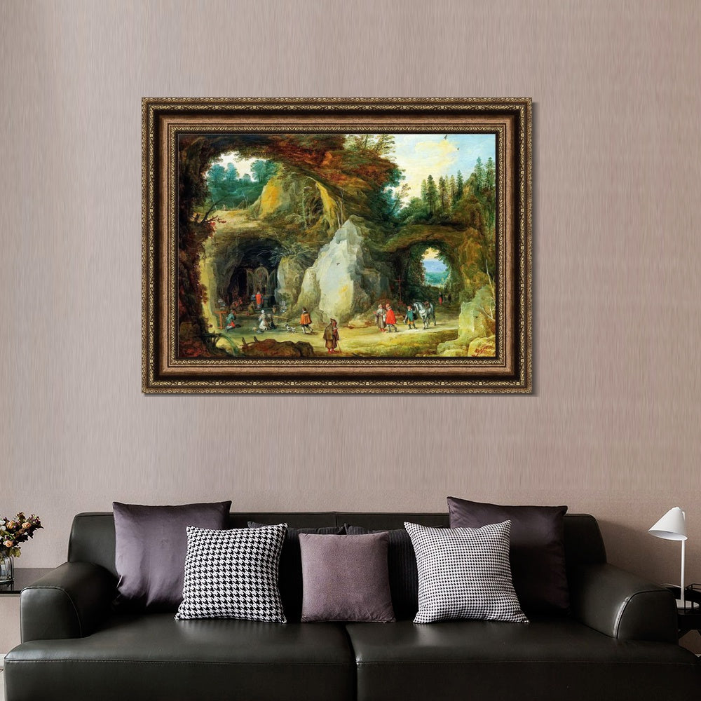 INVIN ART Framed Canvas Art Giclee Print The Virgin and Child with Canon Joris Van der Paele by Jan Van Eyck Wall Art