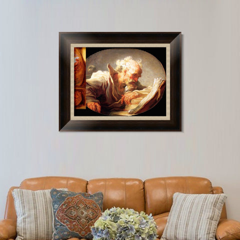 INVIN ART Framed Canvas Art Giclee Print Anagoria Philosopher by Jean Honore Fragonard Wall Art Living Room Home Office Decorations
