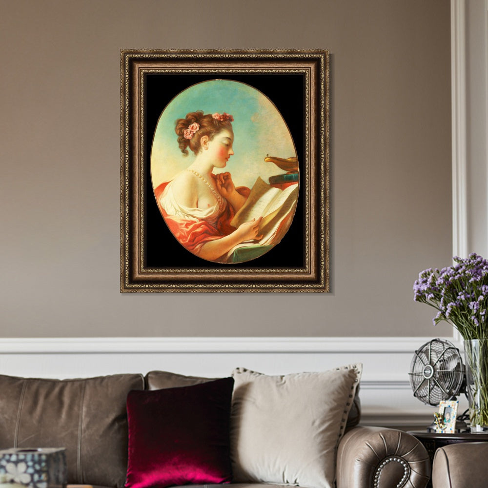 INVIN ART Framed Canvas Art Giclee Print Allegory of Vigilance by Jean Honore Fragonard Wall Art Living Room Home Office Decorations