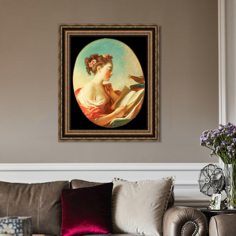 INVIN ART Framed Canvas Art Giclee Print Allegory of Vigilance by Jean Honore Fragonard Wall Art Living Room Home Office Decorations