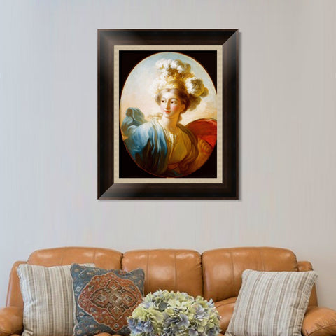 INVIN ART Framed Canvas Art Giclee Print Allegory of Vigilance#2 by Jean Honore Fragonard Wall Art Living Room Home Office Decorations
