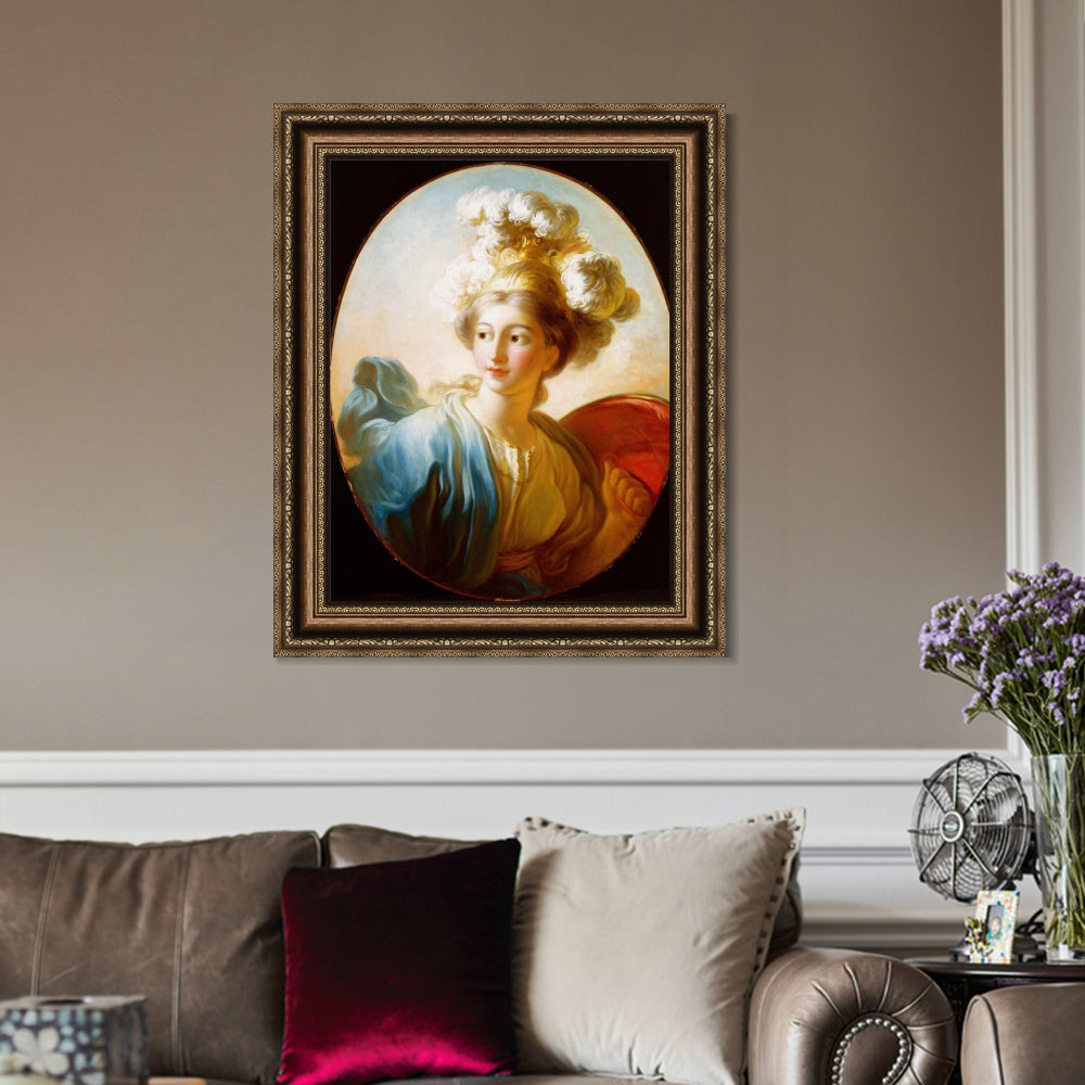 INVIN ART Framed Canvas Art Giclee Print Allegory of Vigilance#2 by Jean Honore Fragonard Wall Art Living Room Home Office Decorations