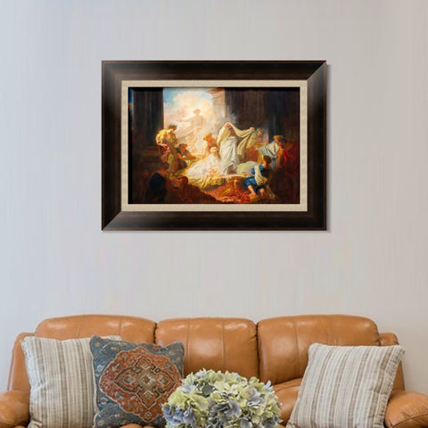 INVIN ART Framed Canvas Art Giclee Print Coricus and Calier by Jean Honore Fragonard Wall Art Living Room Home Office Decorations