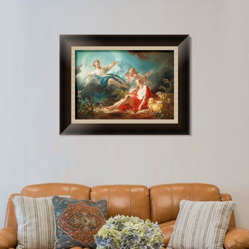 INVIN ART Framed Canvas Art Giclee Print Diana and Endymion by Jean Honore Fragonard Wall Art Living Room Home Office Decorations