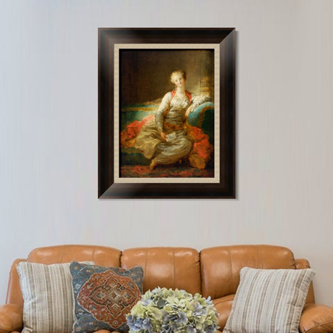 INVIN ART Framed Canvas Art Giclee Print Little Sudan by Jean Honore Fragonard Wall Art Living Room Home Office Decorations