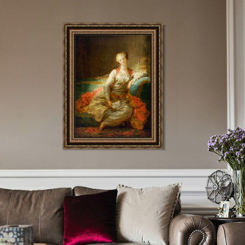 INVIN ART Framed Canvas Art Giclee Print Little Sudan by Jean Honore Fragonard Wall Art Living Room Home Office Decorations
