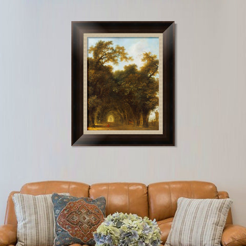 INVIN ART Framed Canvas Art Giclee Print A Shaded Avenue by Jean Honore Fragonard Wall Art Living Room Home Office Decorations