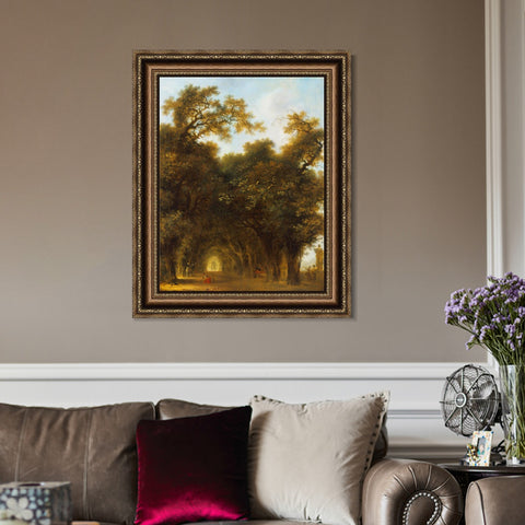 INVIN ART Framed Canvas Art Giclee Print A Shaded Avenue by Jean Honore Fragonard Wall Art Living Room Home Office Decorations