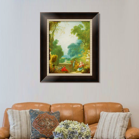 INVIN ART Framed Canvas Art Giclee Print A Game of Hot Cockles by Jean Honore Fragonard Wall Art Living Room Home Office Decorations