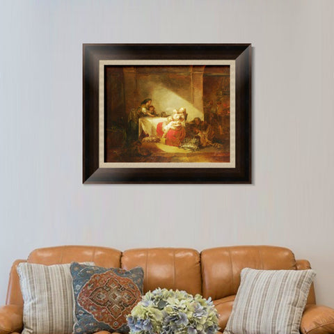 INVIN ART Framed Canvas Art Giclee Print Interior Scene by Jean Honore Fragonard Wall Art Living Room Home Office Decorations